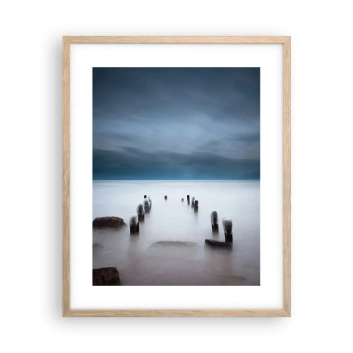 Plagát v ráme zo svetlého duba - Zamyslené jazero - 40x50 cm