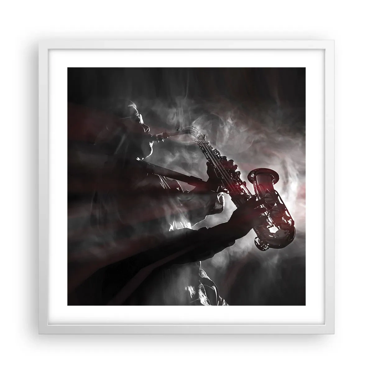Plagát v bielom ráme - V oparoch jazzu - 50x50 cm
