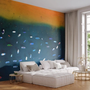 Fototapeta Premium Sand - Prázdninová hra - Lode, Pláž, pobrežie - 300x210 cm