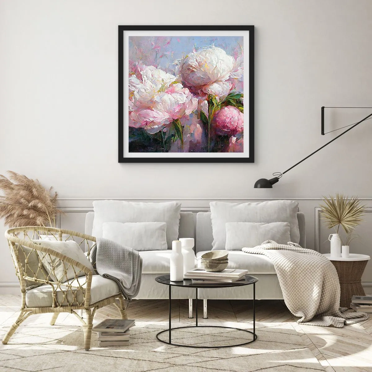 Plagát v čiernom ráme - Kytica prekypujúca životom - 50x50 cm
