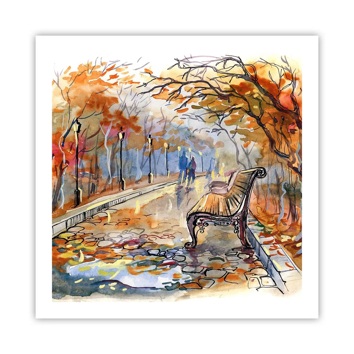Plagát - Spoločne putovať jeseňou - 60x60 cm