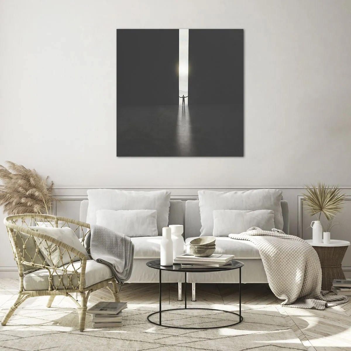 Obraz na skle - Krok k svetlej budúcnosti - 50x50 cm