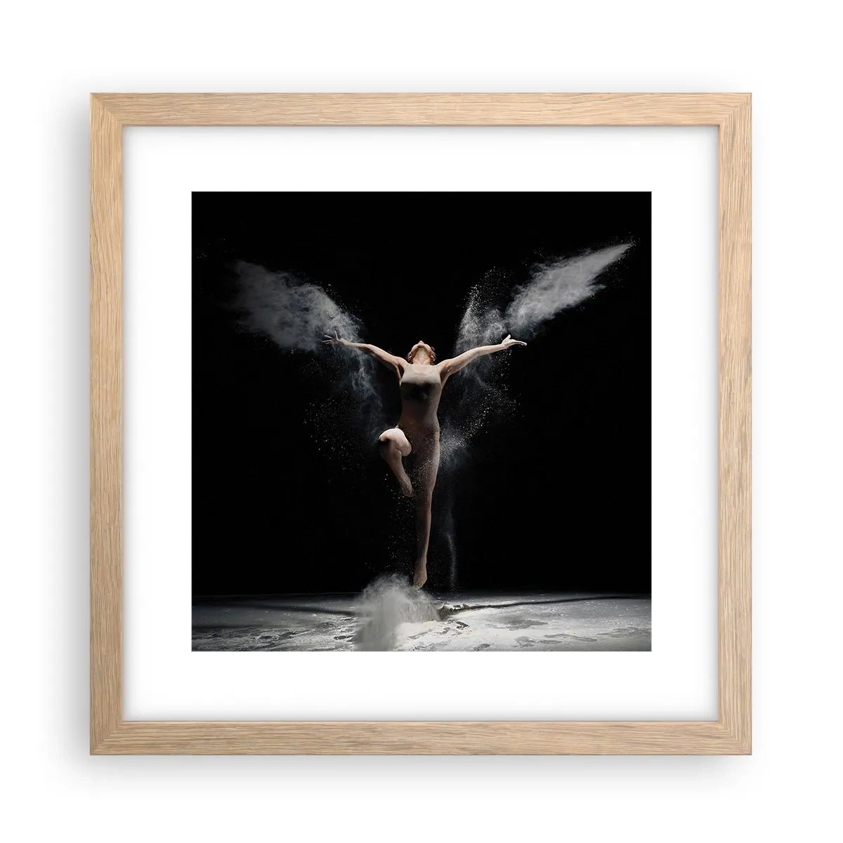 Plagát v ráme zo svetlého duba - Elfovia existujú - 30x30 cm