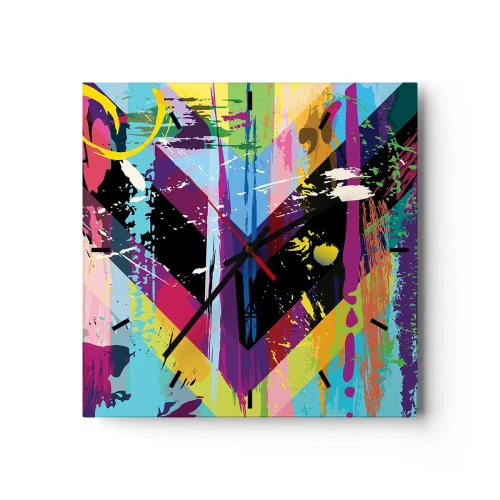 Nástenné hodiny - Zhora nadol - 30x30 cm