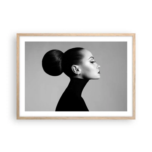 Plagát v ráme zo svetlého duba - Moderná Nefertiti - 70x50 cm