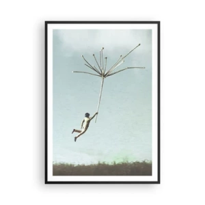 Plagát v čiernom ráme - Lietajúca púpava - 70x100 cm