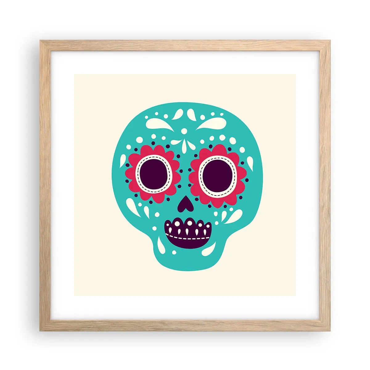 Plagát v ráme zo svetlého duba - Život – zábava až do smrti - 40x40 cm