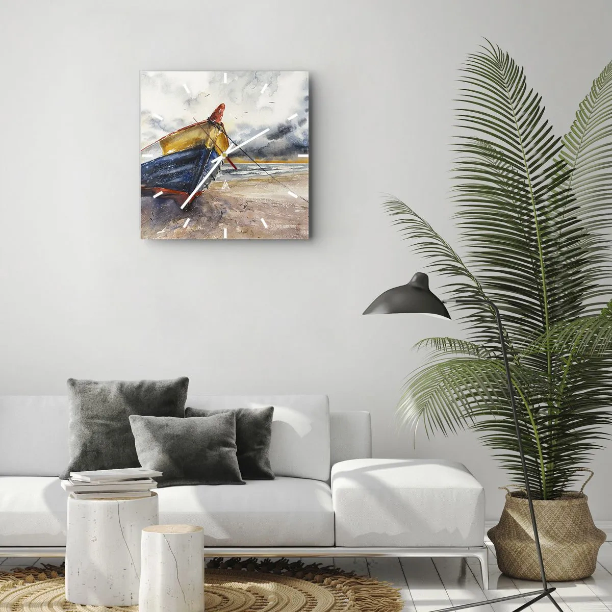 Nástenné hodiny - Odpočinok na brehu - 40x40 cm