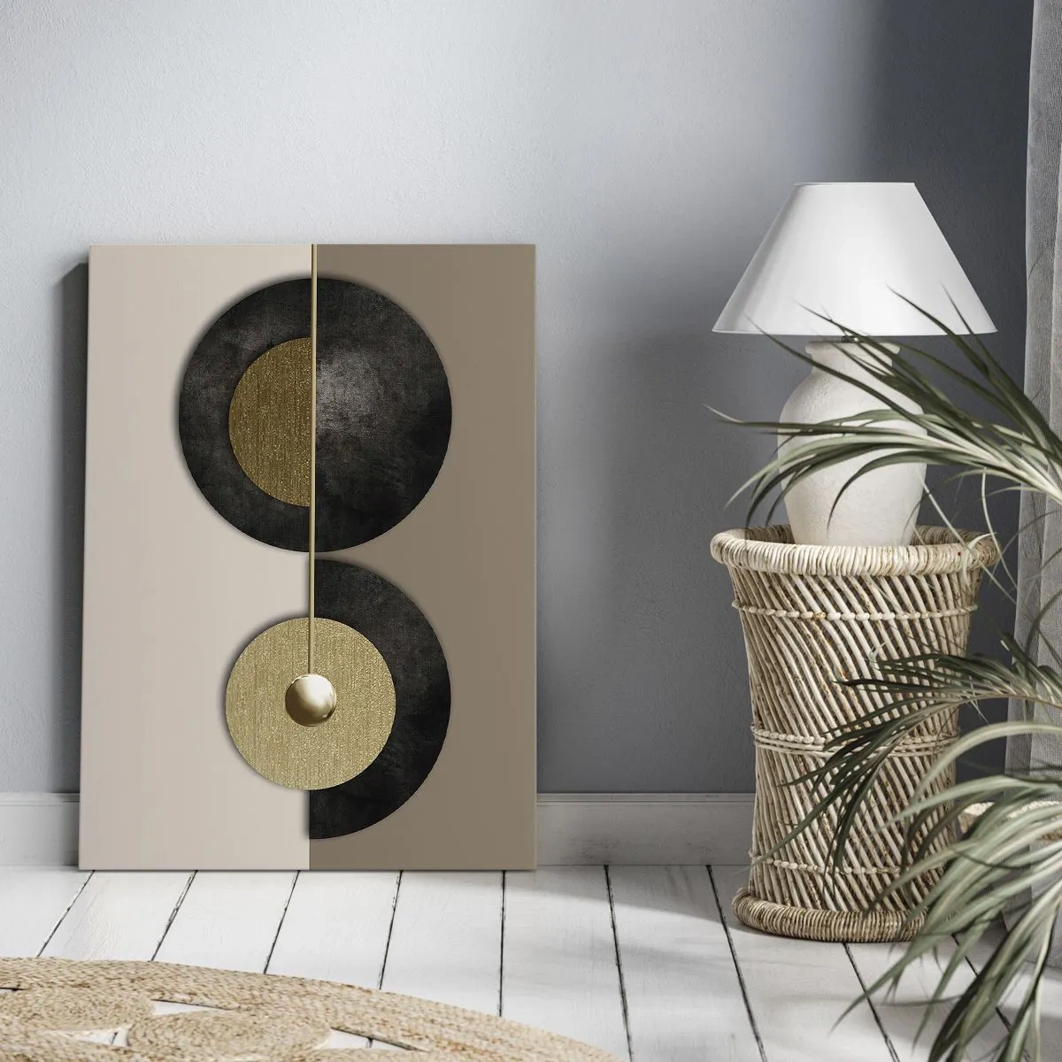 Obraz na plátne - Variácie okolo kruhu - 65x120 cm