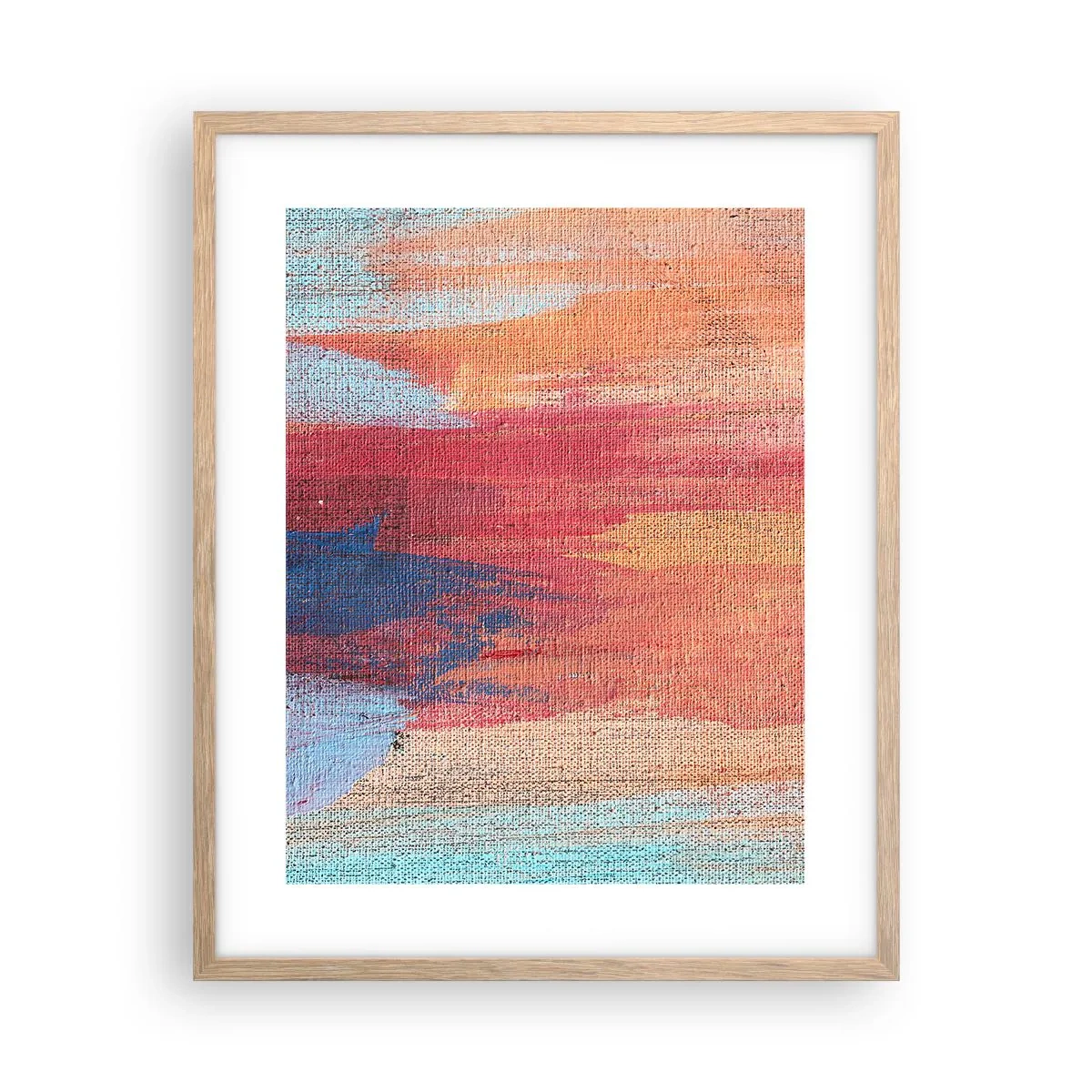 Plagát v ráme zo svetlého duba - Stekať dúhou - 40x50 cm