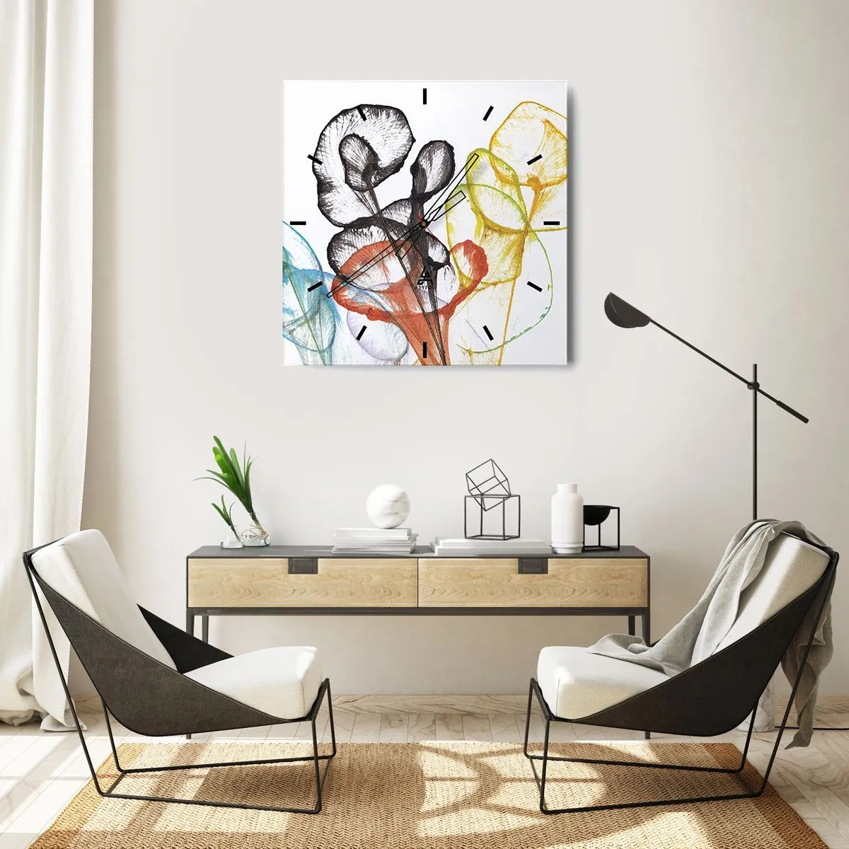 Nástenné hodiny - Kvety s dušou - 30x30 cm