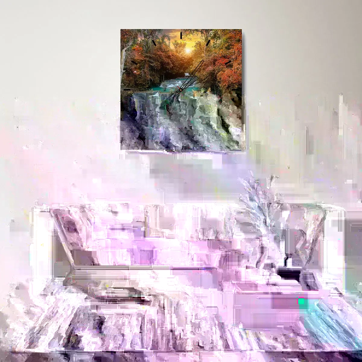 Nástenné hodiny - Ukrytý poklad lesa - 40x40 cm