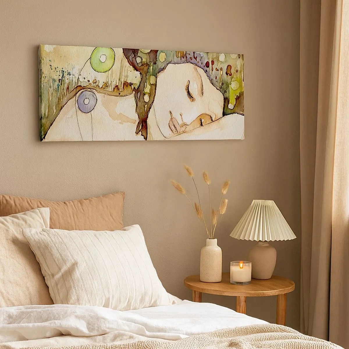 Obraz na plátne - Smaragdovo-fialový sen - 100x40 cm