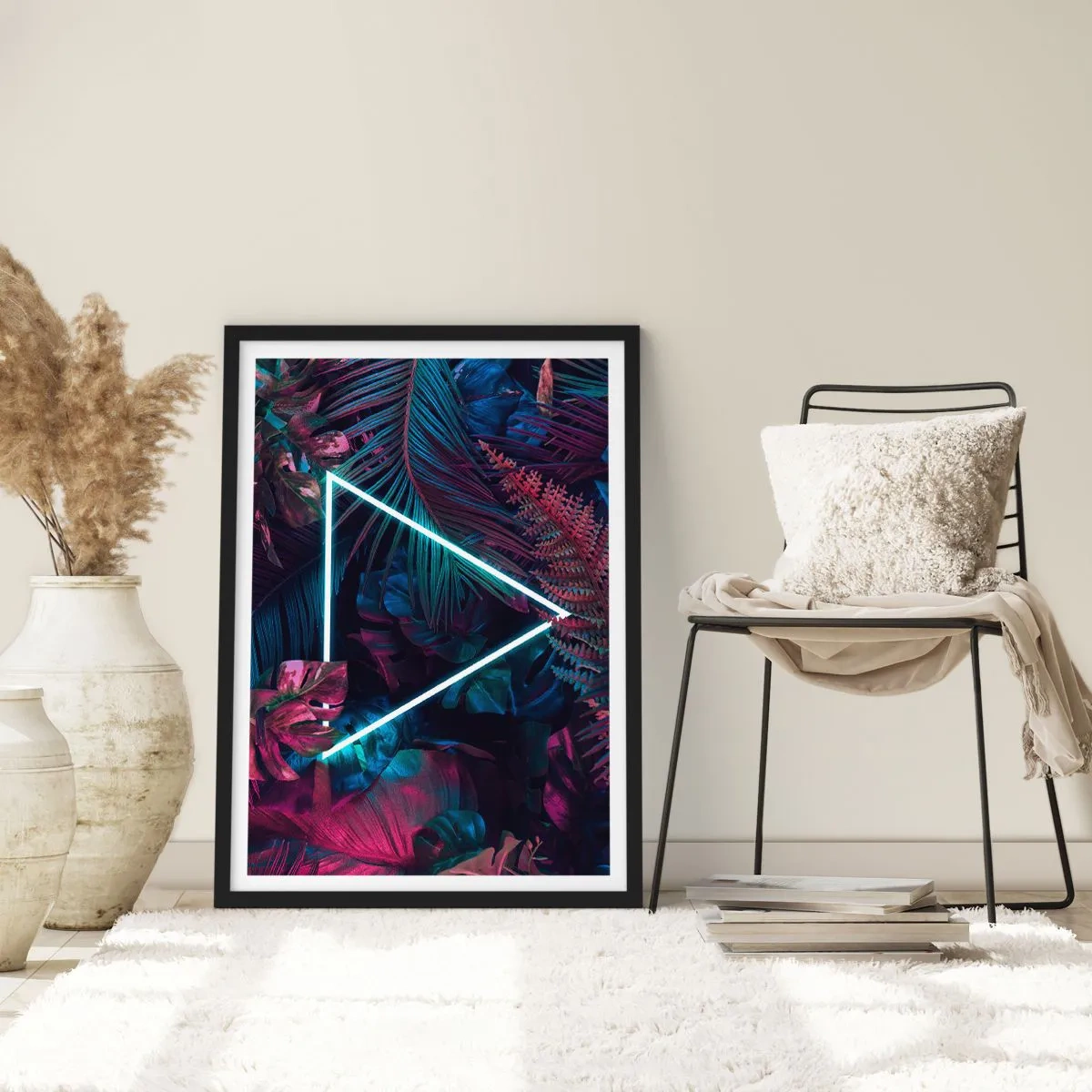 Plagát v čiernom ráme - Záhrada v disco štýle - 30x40 cm