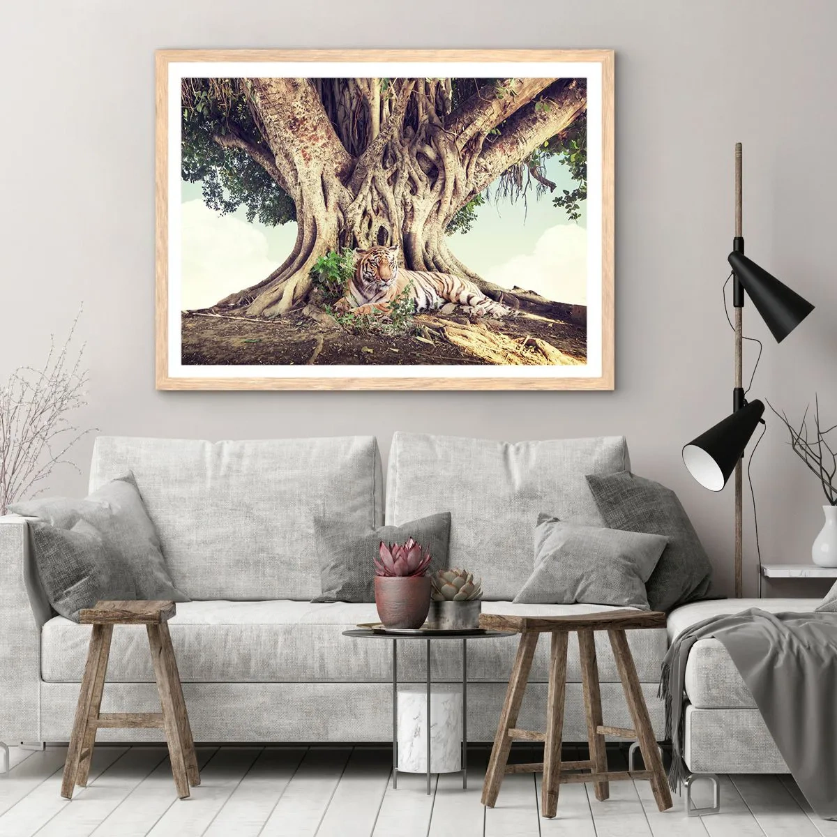 Plagát v ráme zo svetlého duba - Pohľad z knihy Mojžišovej - 100x70 cm