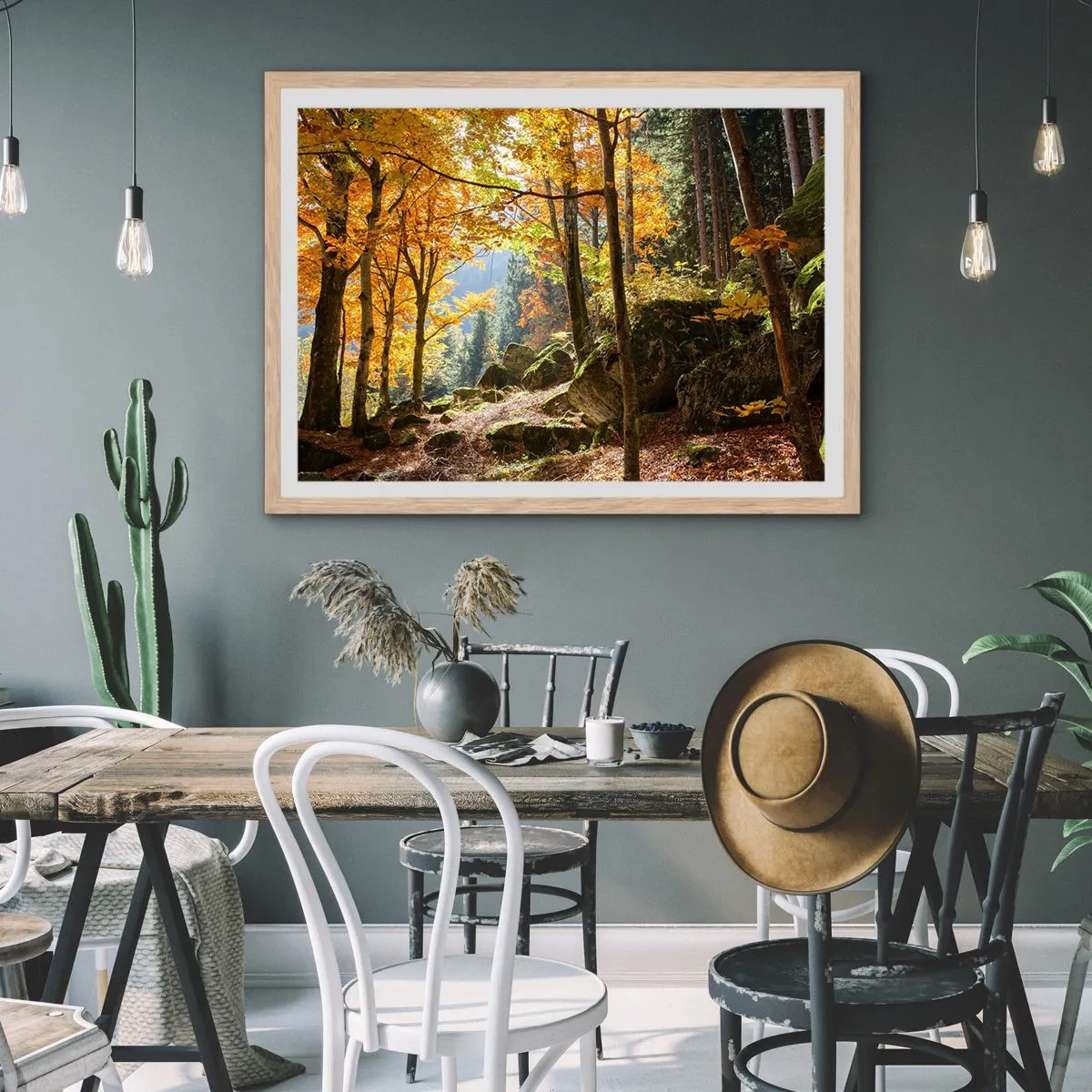 Plagát v ráme zo svetlého duba - Čas na odpočinok - 70x50 cm