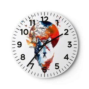 Nástenné hodiny - Nosom na skle - 40x40 cm