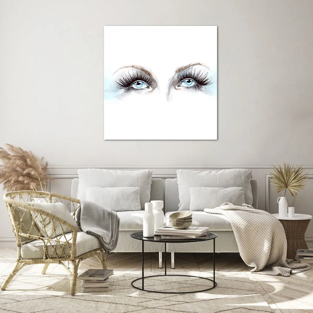 Obraz na skle - Oči anjela? - 60x60 cm