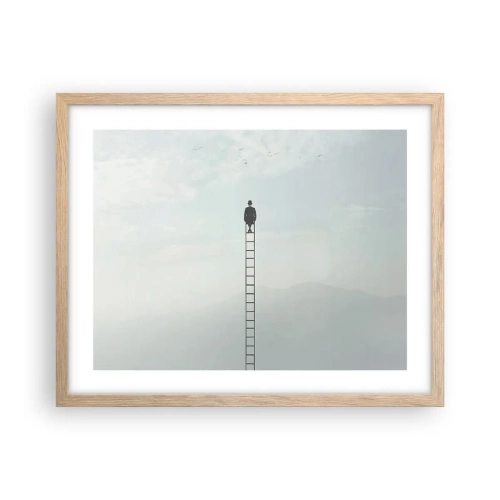 Plagát v ráme zo svetlého duba - Povzniesť sa nad to - 50x40 cm