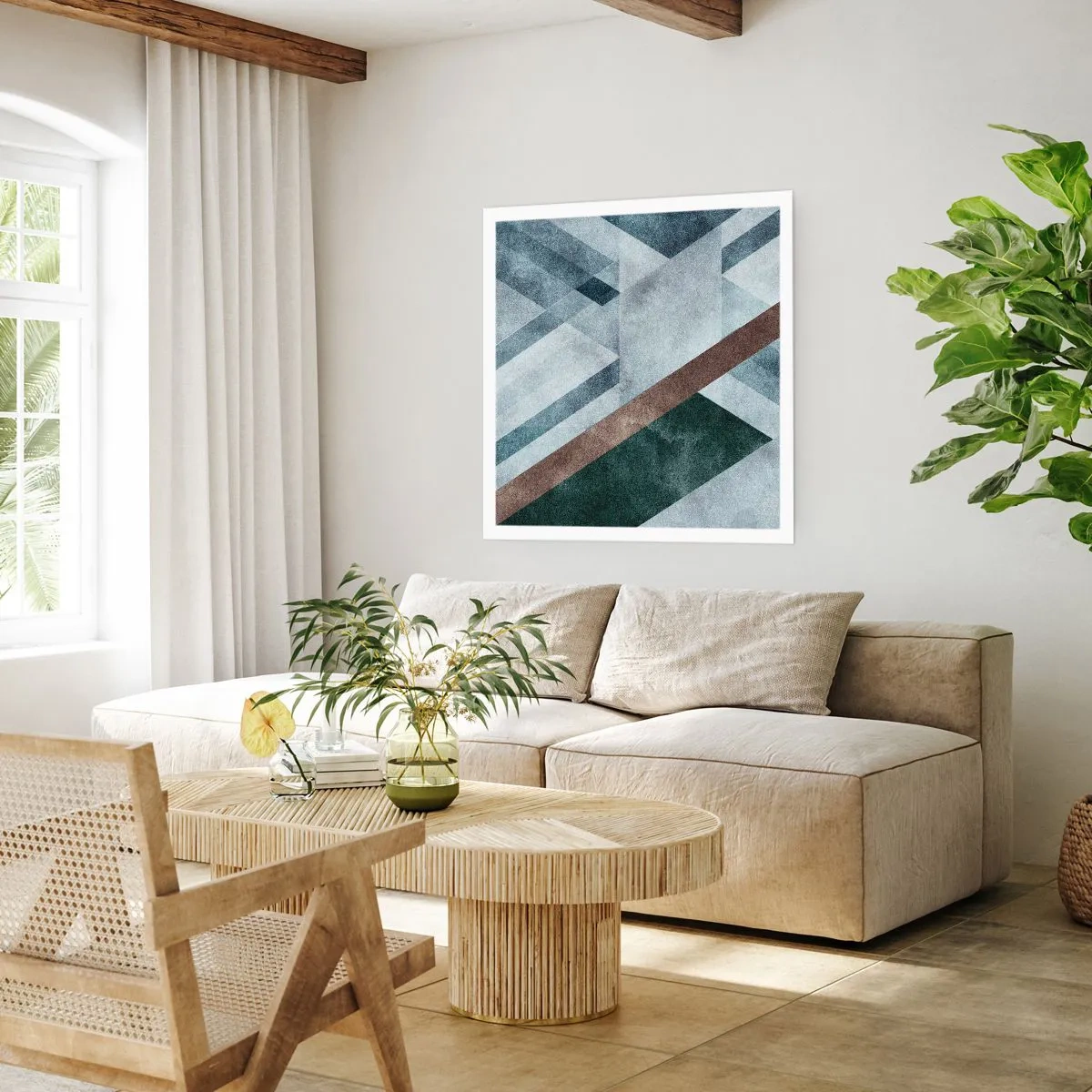 Plagát - Sofistikovaná elegancia geometrie - 50x50 cm