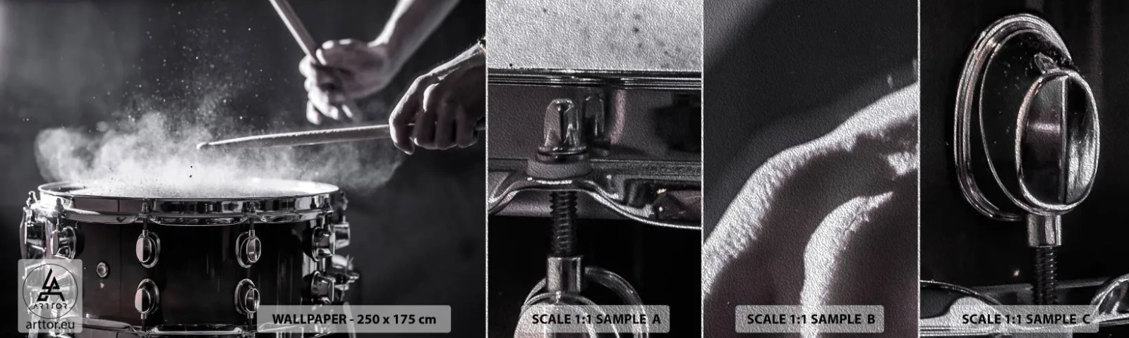 Vzorka fototapety Premium Sand - Pulz hudby - Hudba, Hudobný nástroj, Bubon - 100x30 cm