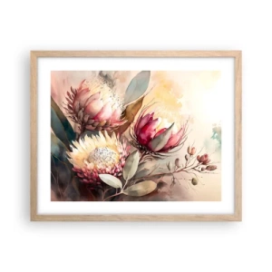 Plagát v ráme zo svetlého duba - Z profilu a en face - 50x40 cm