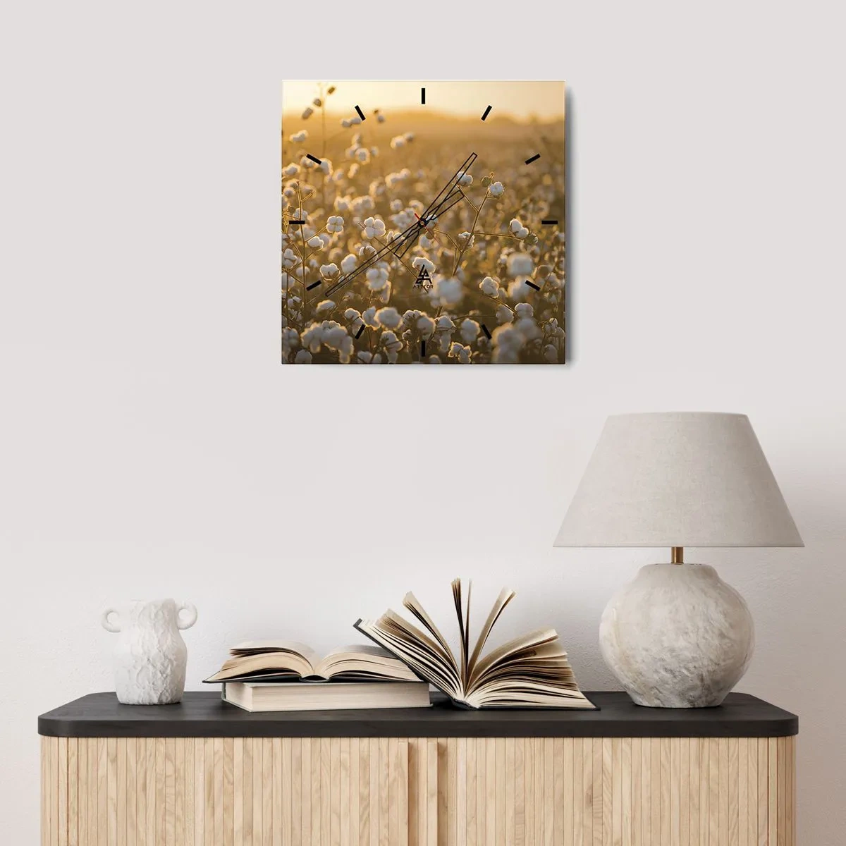 Nástenné hodiny - Chlpaté pole - 40x40 cm