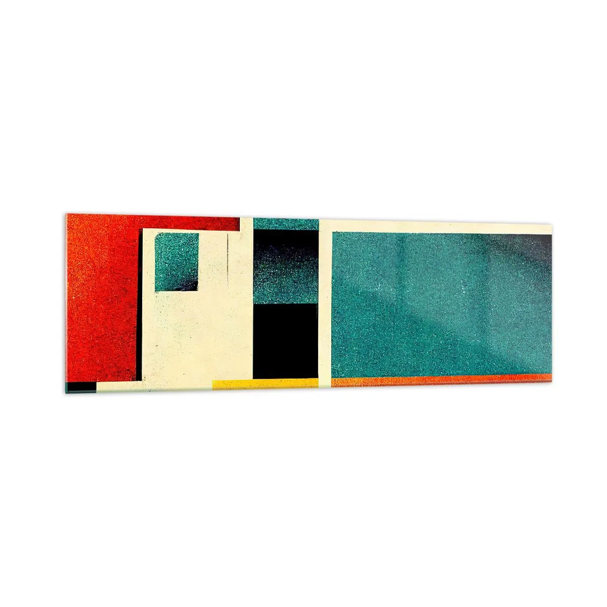 Obraz na skle - Geometrická abstrakcia – dobrá energia - 160x50 cm