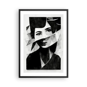 Plagát v čiernom ráme - Portrét ženy v abstraktnej kompozícii - 50x70cm - Niečo o tebe… - Moderná nástenná dekorácia do obývacej izby a spálne ARTTOR