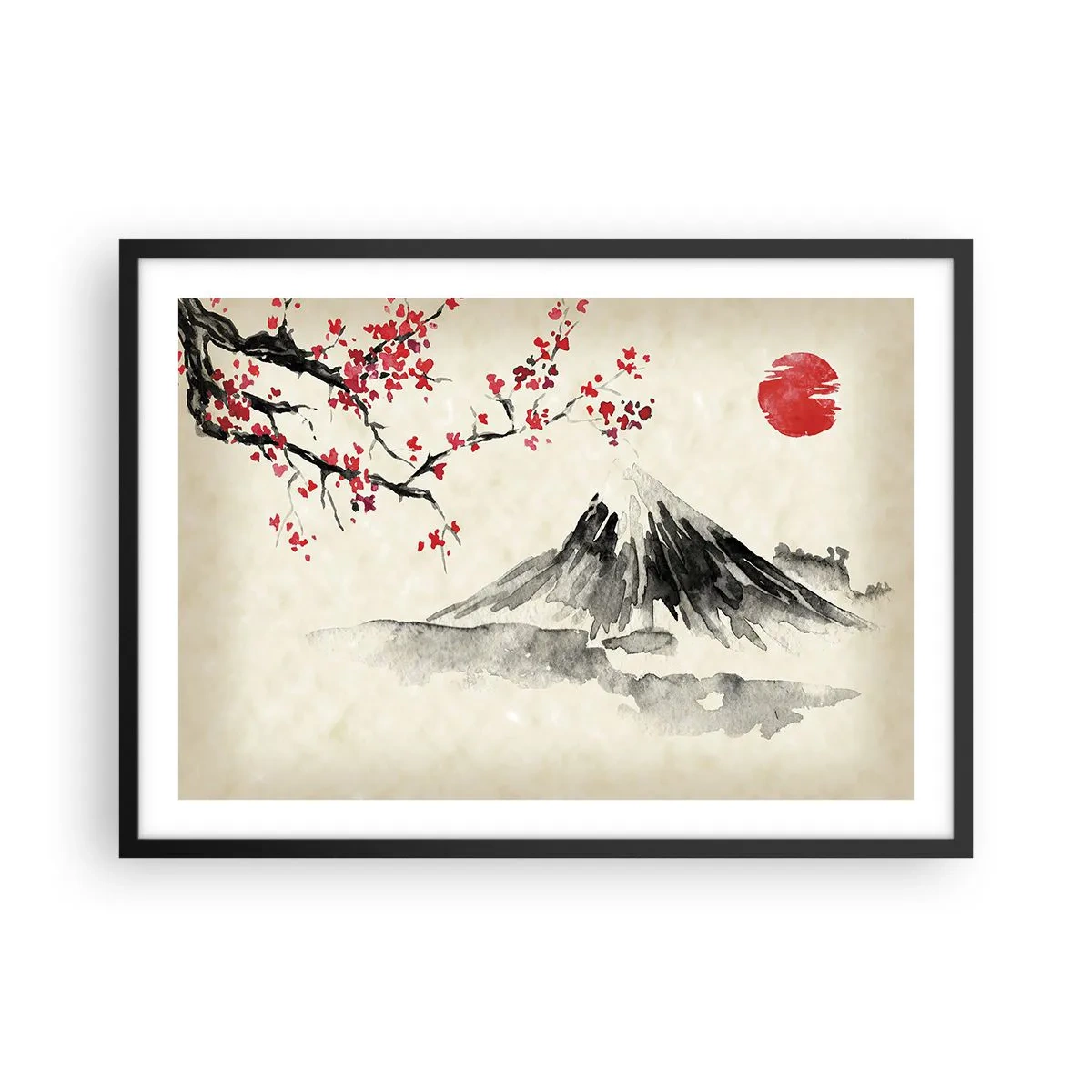 Plagát v čiernom ráme - Zamilujte sa do Japonska - 70x50 cm