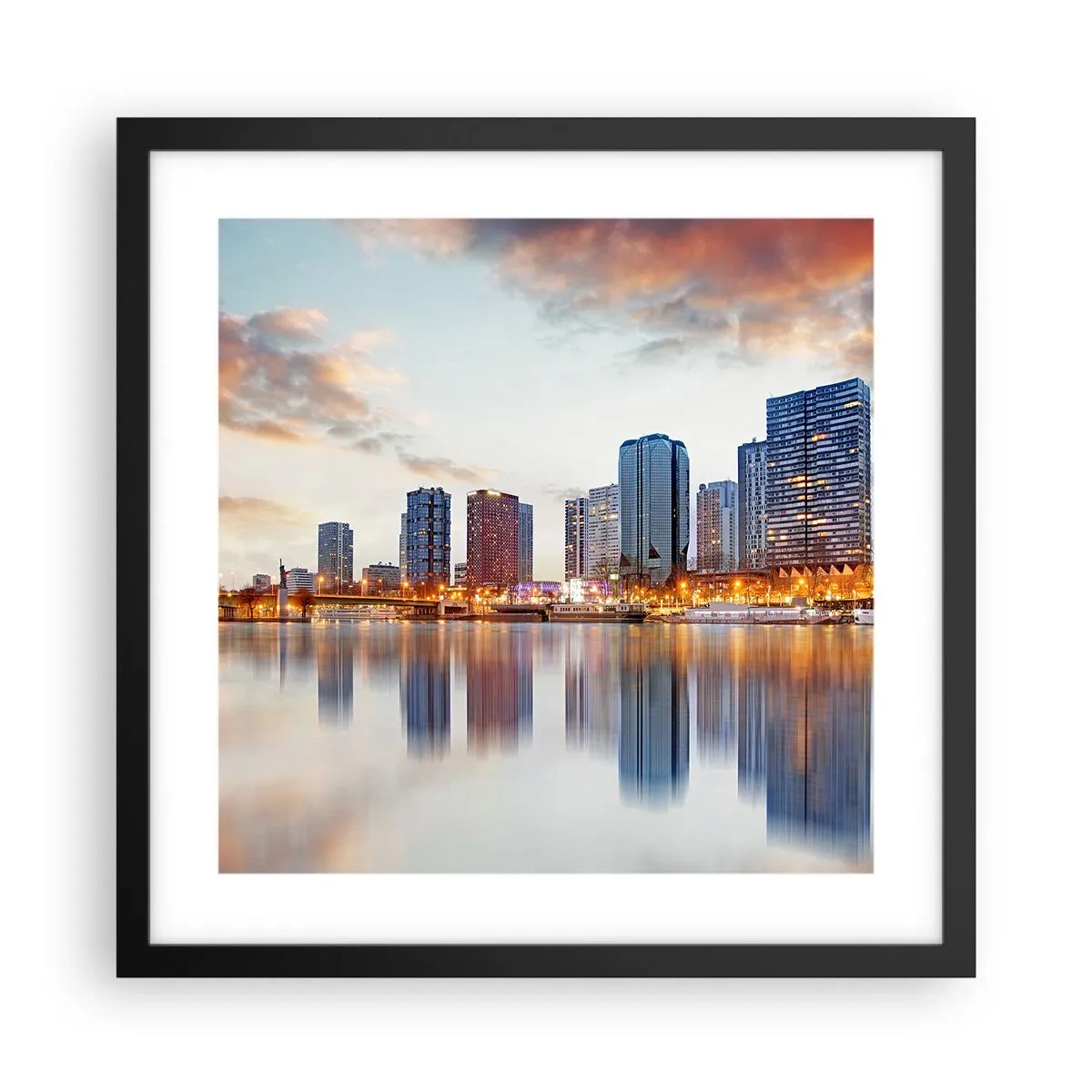 Plagát v čiernom ráme - Monumentálny pokoj Paríža - 40x40 cm