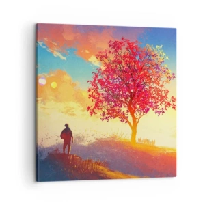 Obraz na plátne - Pútnik pri cieli - 60x60 cm