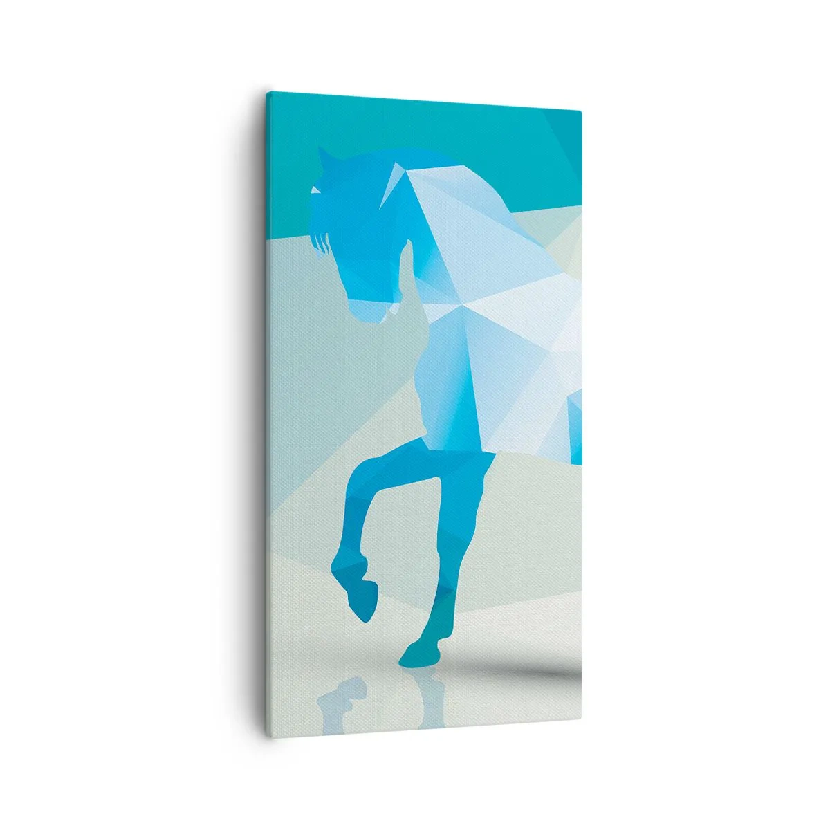 Obraz na plátne - Geometrický kôň v tyrkyse - 55x100 cm