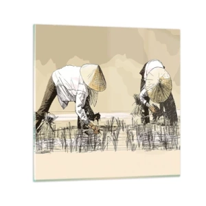 Obraz na skle - Úspešný zber - 50x50 cm