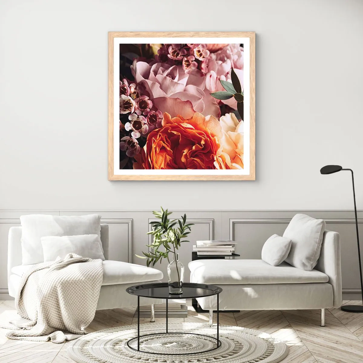 Plagát v ráme zo svetlého duba - Zabalené do krásy - 30x30 cm