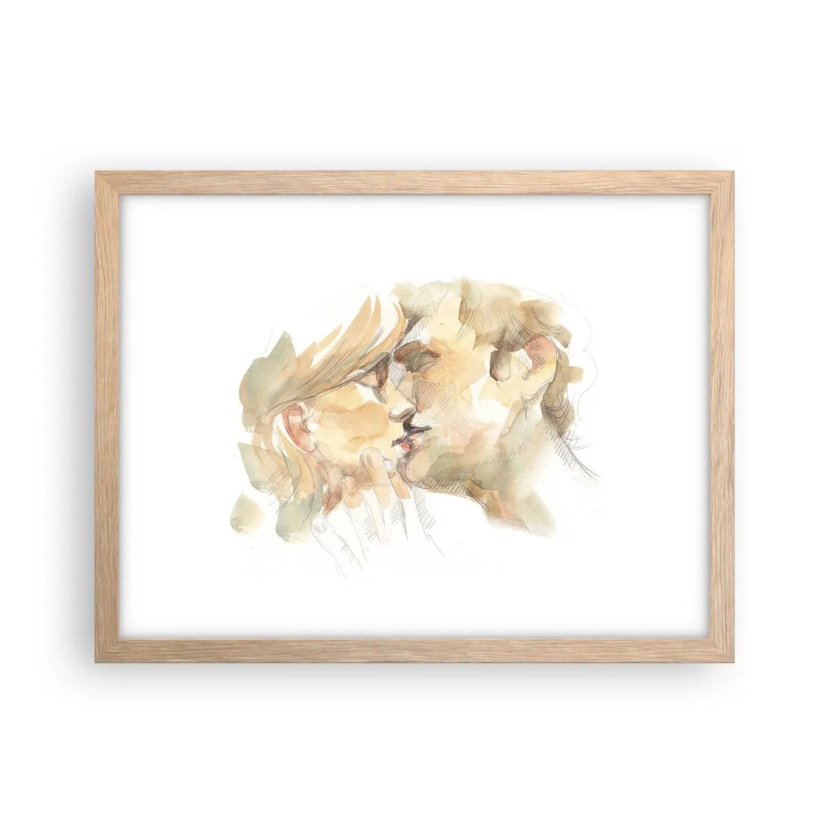 Plagát v ráme zo svetlého duba - Nájdená polovica? - 40x30 cm