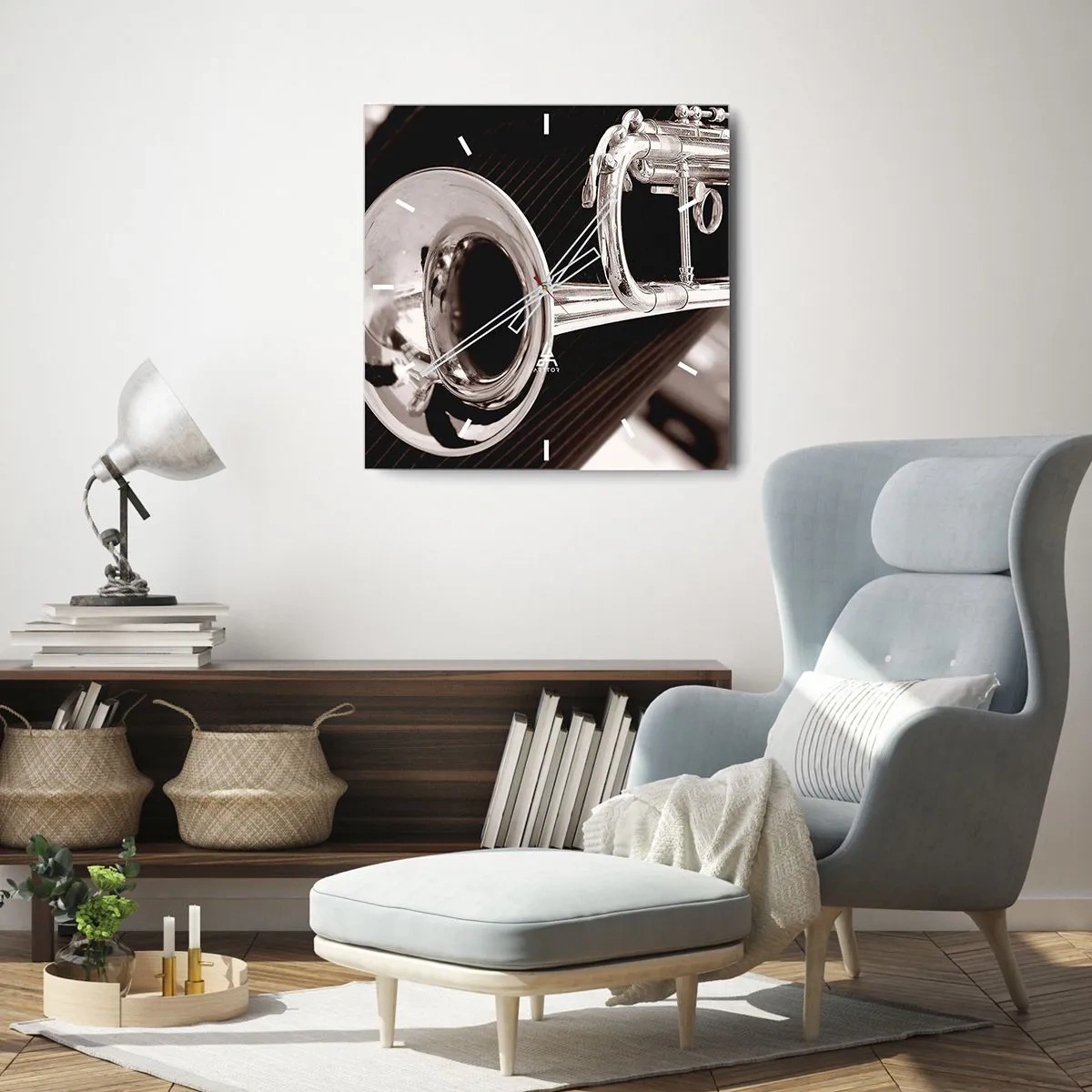 Nástenné hodiny - Hudobné cestovanie do 30. rokov - 40x40 cm