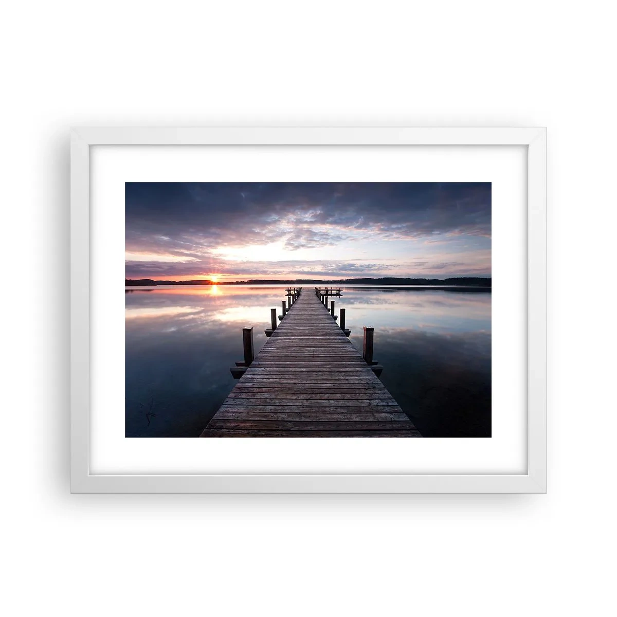 Plagát v bielom ráme - Tichá hranica medzi dňom a nocou - 40x30 cm