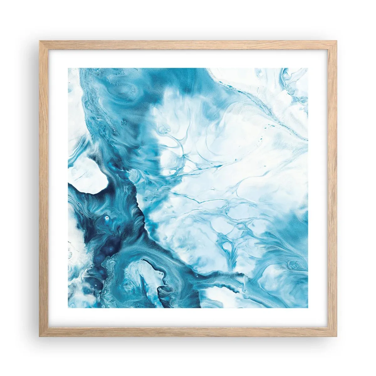 Plagát v ráme zo svetlého duba - Modrý koncert - 50x50 cm