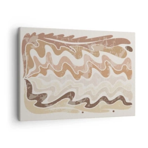 Obraz na plátne - Vlnité abstraktné čiary v béžových odtieňoch - 70x50cm - Dobrá energia – dobré emócie - Moderná nástenná dekorácia do obývacej izby a spálne ARTTOR