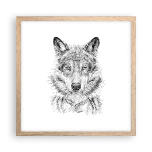 Plagát v ráme zo svetlého duba - Rodený vodca - 40x40 cm