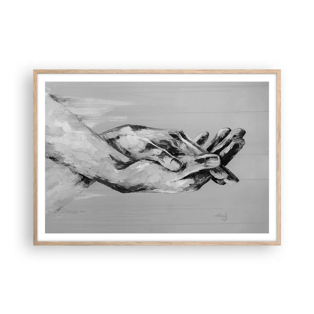 Plagát v ráme zo svetlého duba - Začiatok… - 100x70 cm