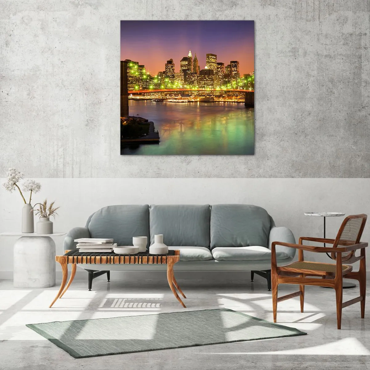 Obraz na skle - Tu svetlo nikdy nezhasne - 50x50 cm