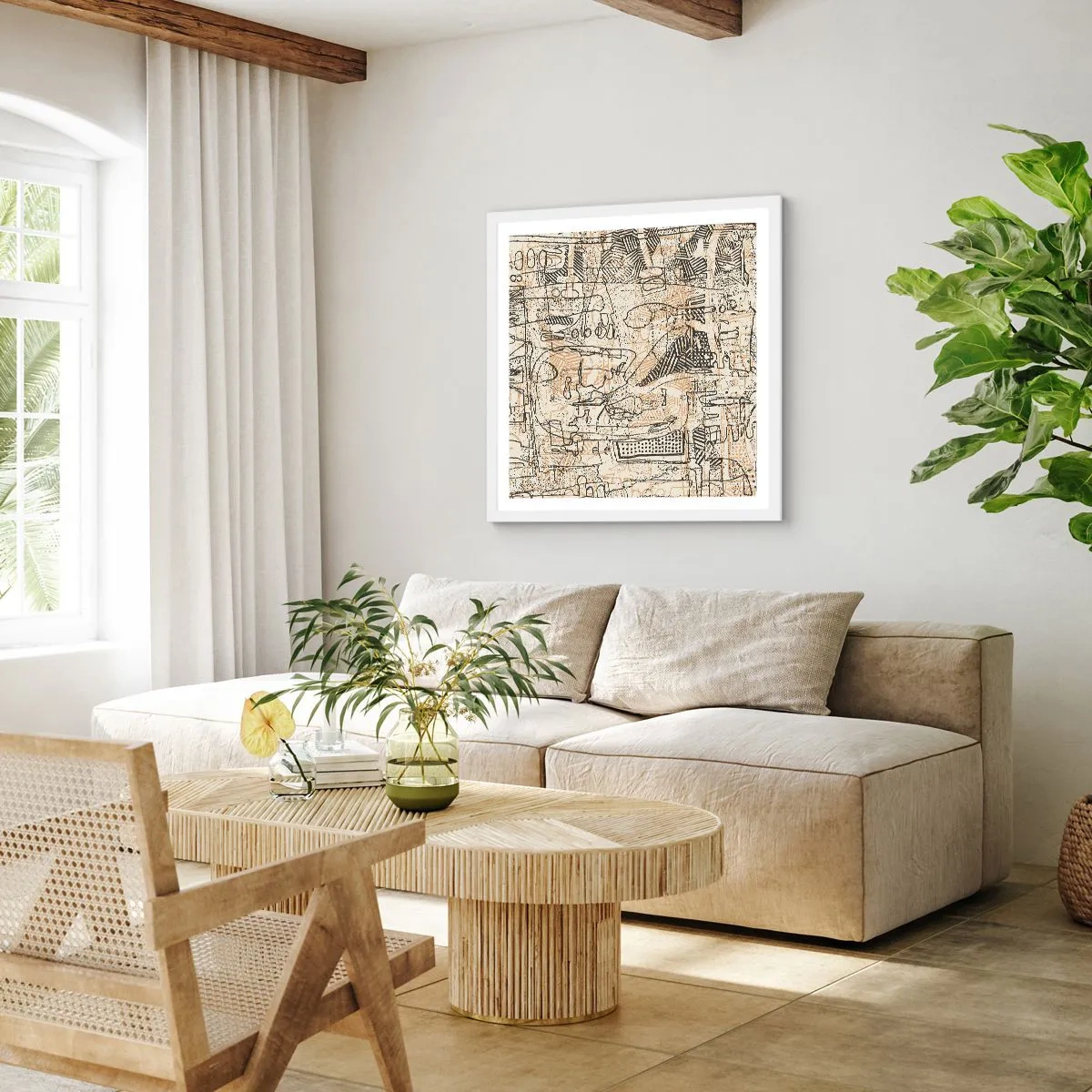 Plagát v bielom ráme - Čaká na rozlúštenie - 30x30 cm