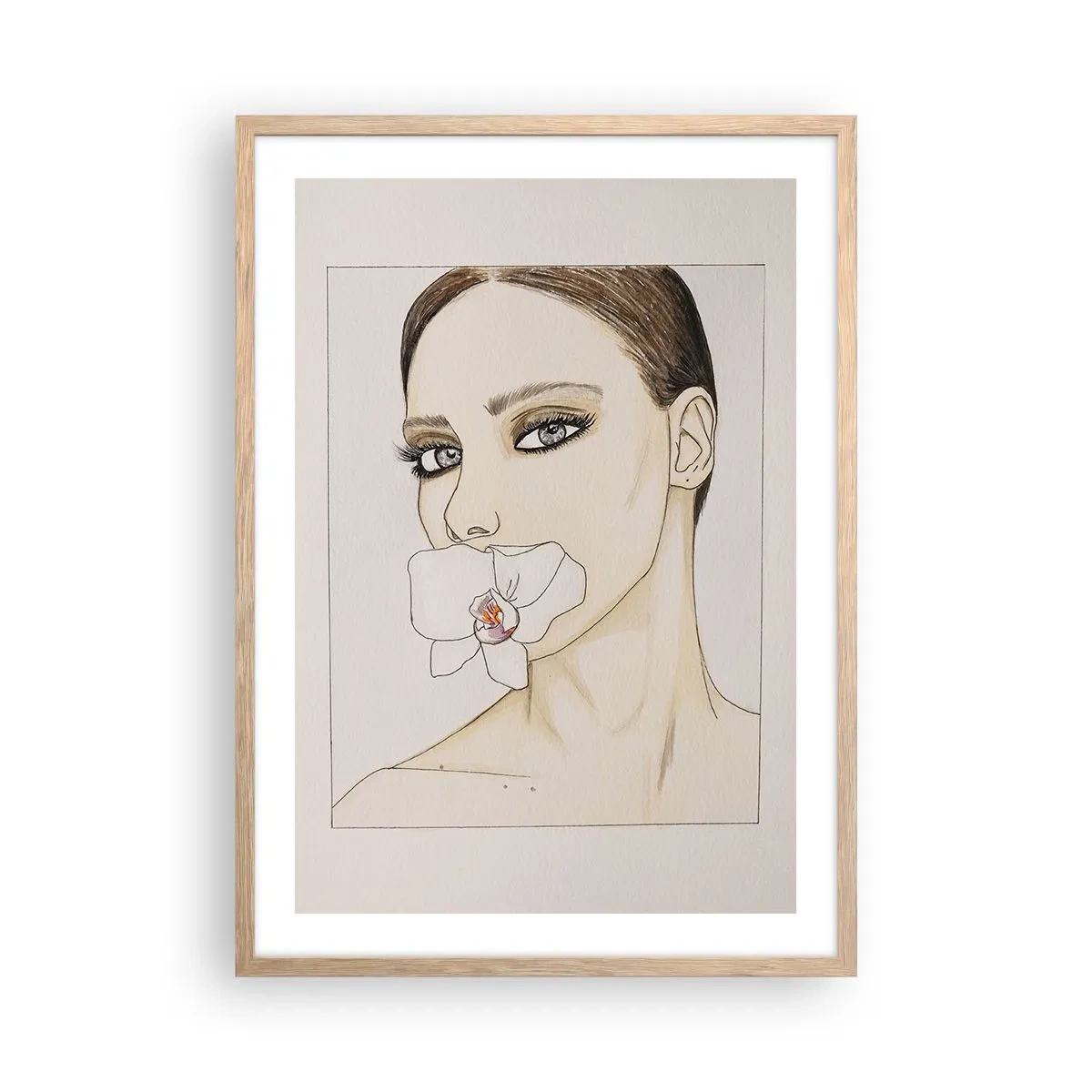 Plagát v ráme zo svetlého duba - Symbol elegancie a krásy - 50x70 cm