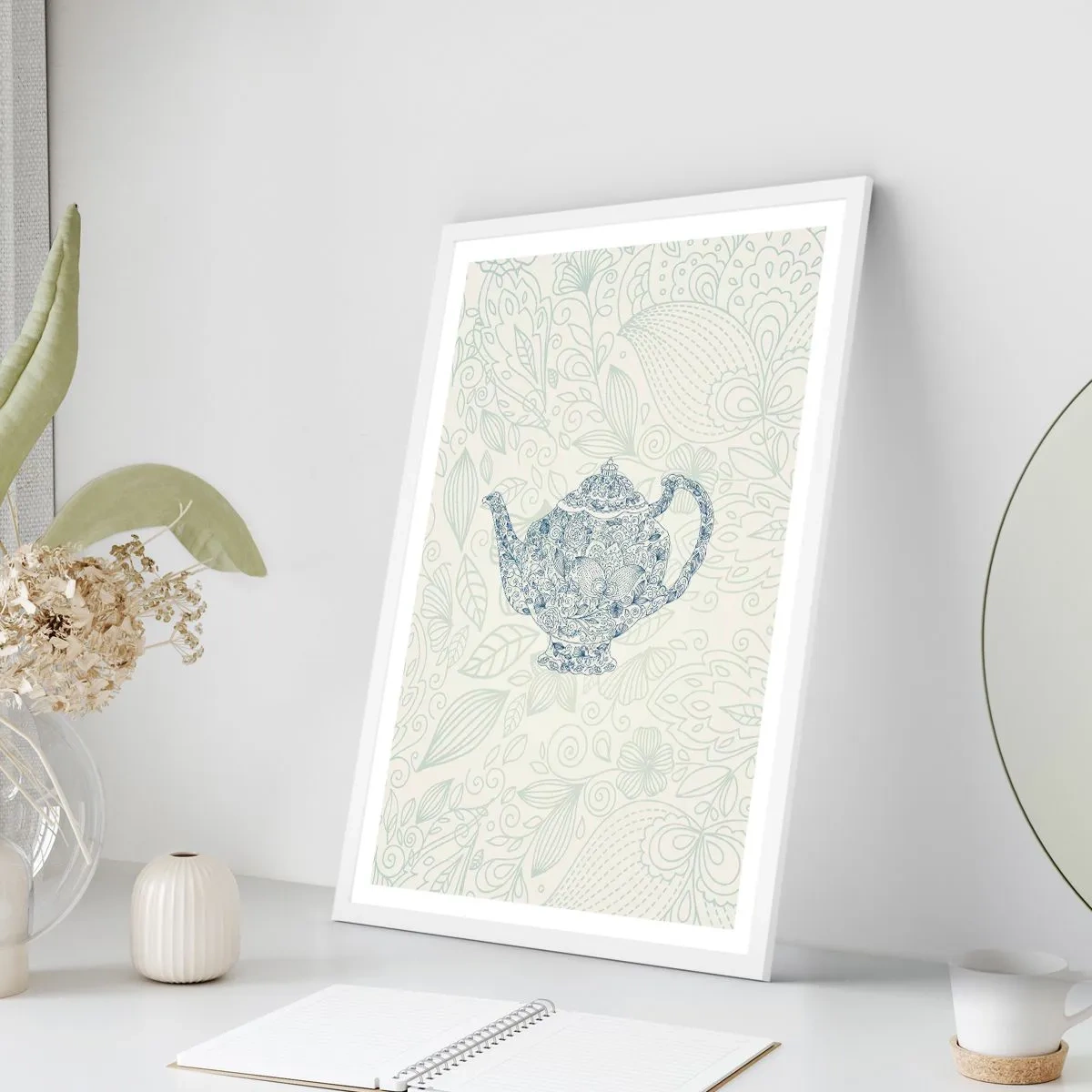 Plagát v bielom ráme - Čajové kúzlo - 61x91 cm