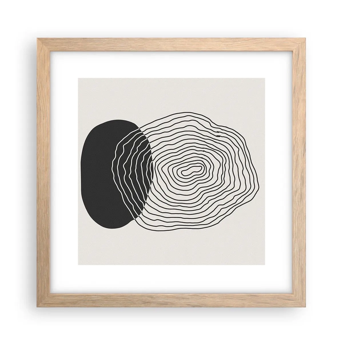 Plagát v ráme zo svetlého duba - Trvanie a kmitanie - 30x30 cm