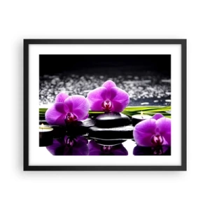 Plagát v čiernom ráme - Utopiť v tichu a pokoji - 50x40 cm