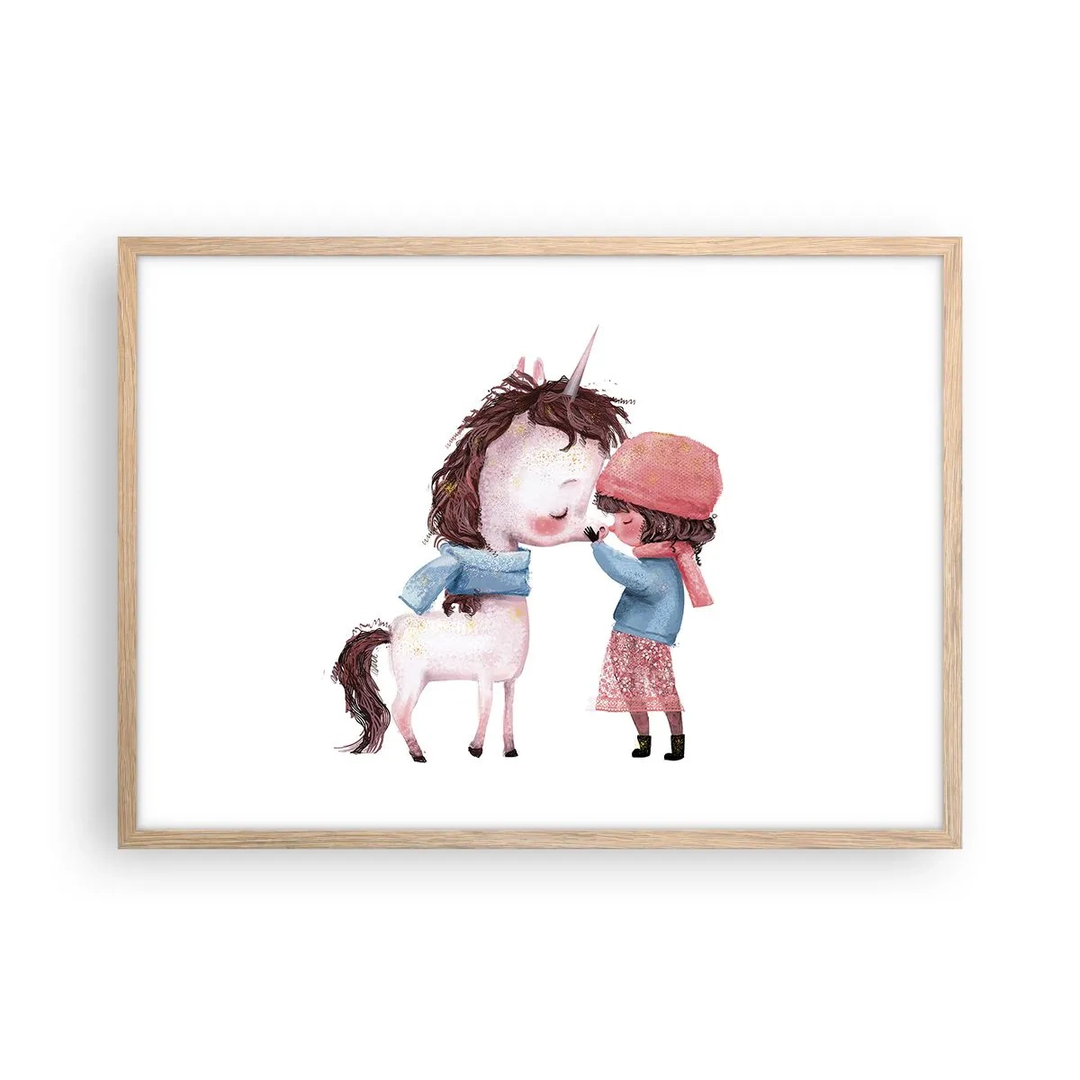 Plagát v ráme zo svetlého duba - Zimný príbeh - 70x50 cm