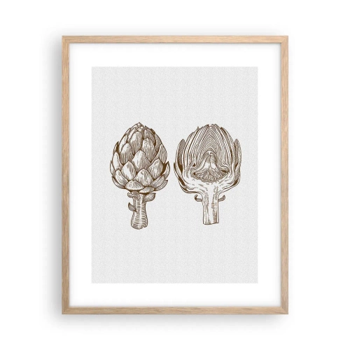 Plagát v ráme zo svetlého duba - Hodiny anatómie - 40x50 cm